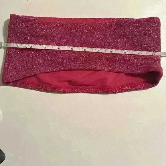 Good American Sparkle Band Top Bandeau Bra Pink Women's Size 1 - Picture 6 of 6